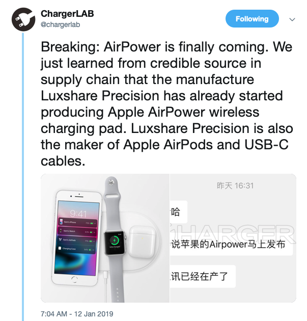 ChargerLab - AirPower a intrat in productie